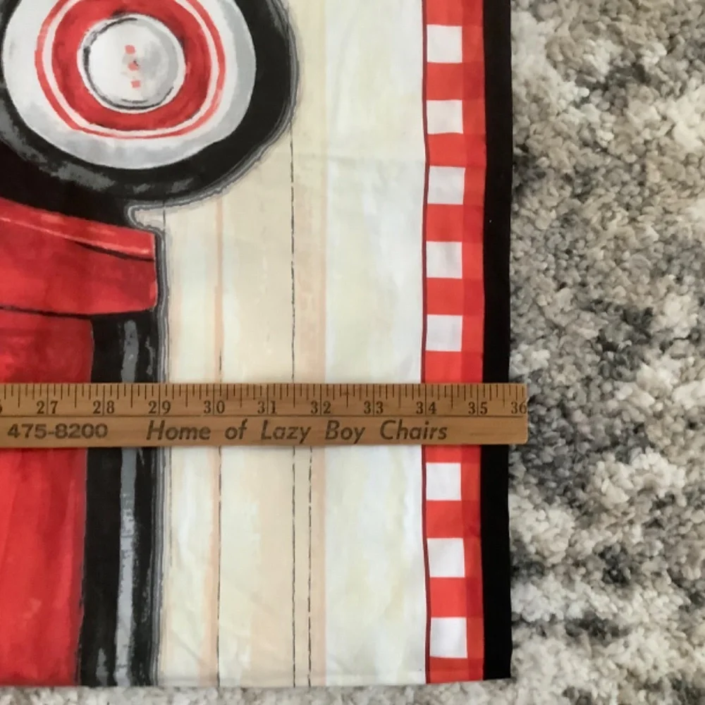 Red truck wall hanging with top tabs
